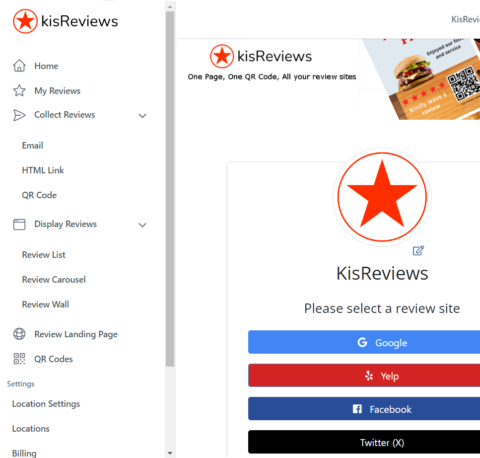 Collect reviews sign up today